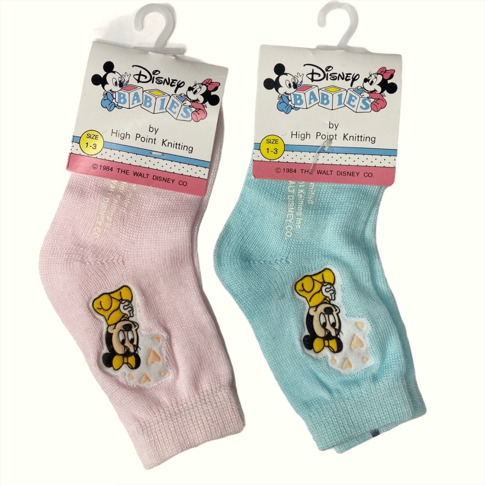 Disney Babies Vintage Minnie Mouse pastel socks NWT